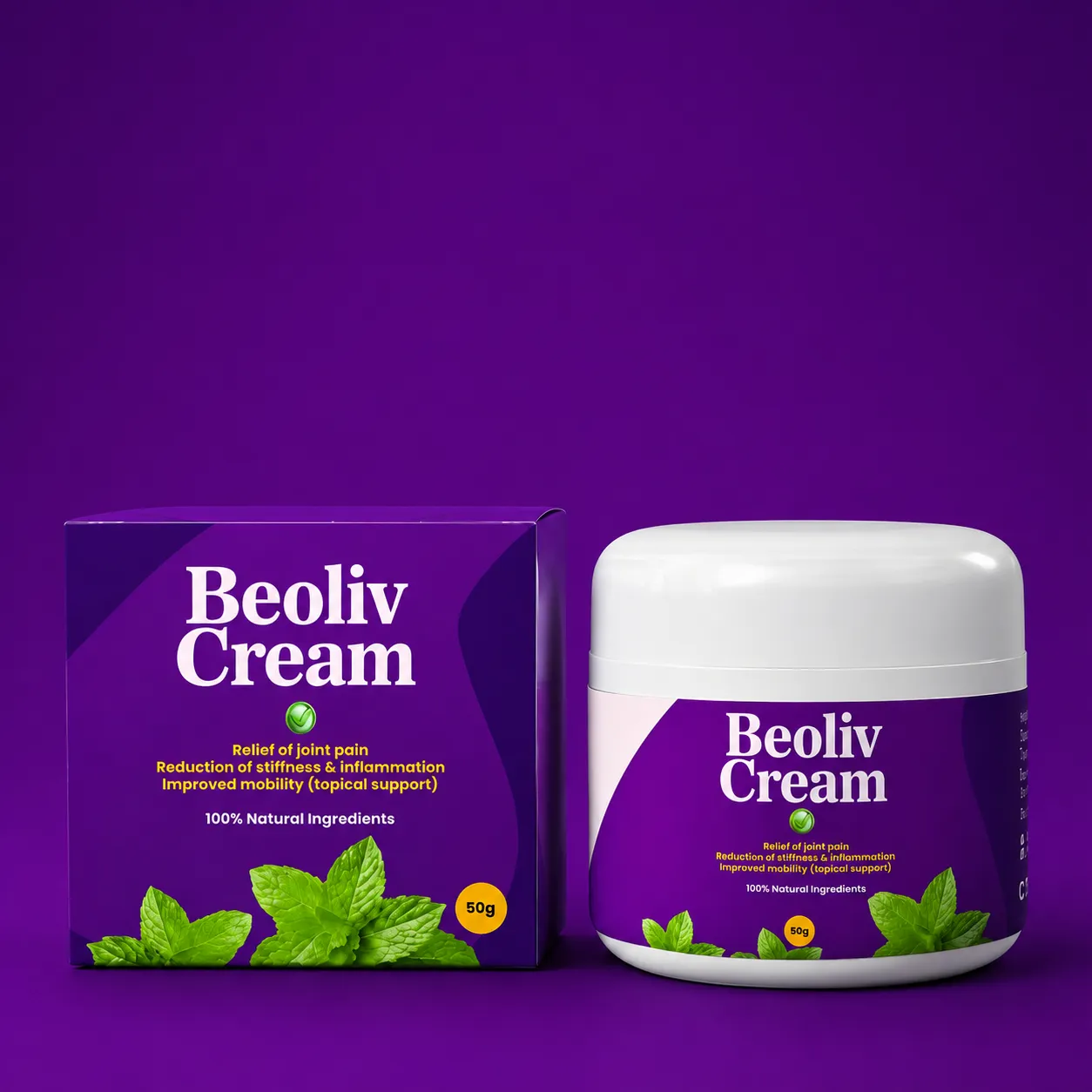 Beoliv Cream herbal joint pain relief jar